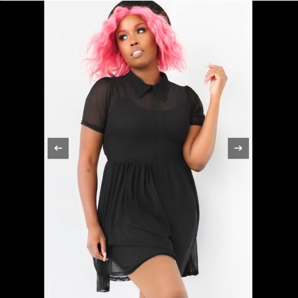 NEW IN BAG Foxblood Courtney Mesh Babydoll Dress - Large - Picture 5 of 10